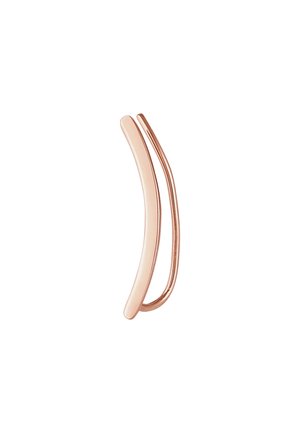 Ohrringe aus Roségold mit geschwungener Form, die durch eine glatte, verlängerte Silhouette und ein elegantes, minimalistisches Design mit polierter Oberfläche bestechen.