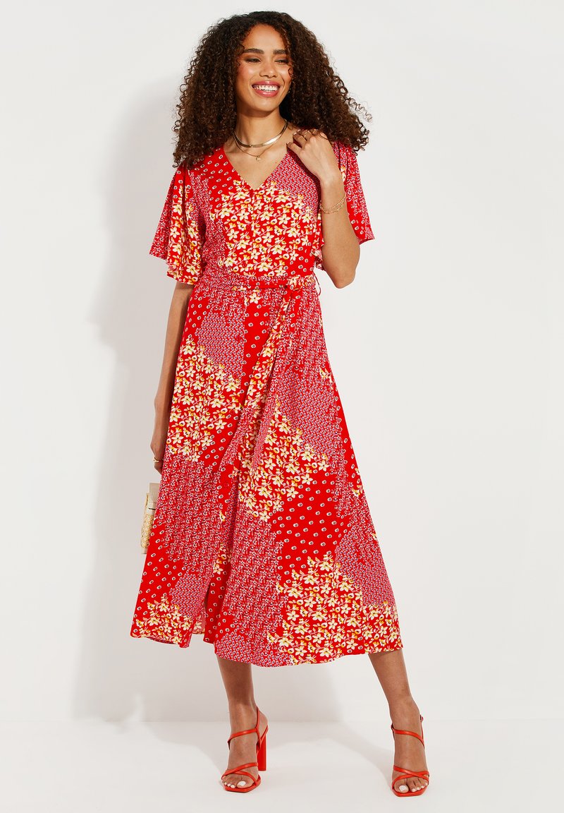 Threadbare BELTED - Robe de jour - red white