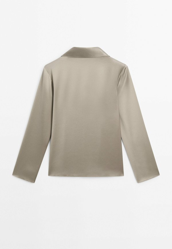 WITH BUTTON DETAILS - Button-down blouse - BEIGE2