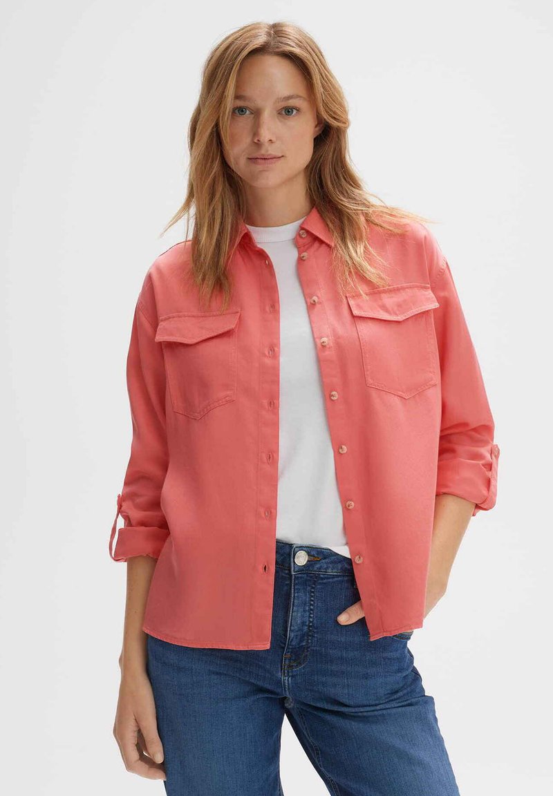 Opus FAPPEL - Button-down blouse - watermelon/red - Zalando.de