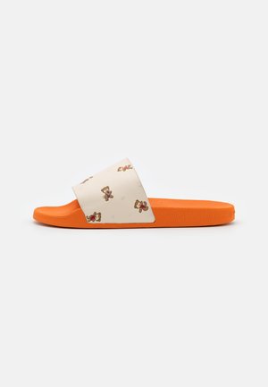 UDELE PRINTED SIGNATURE SLIDE - Pantofle - chalk/brown