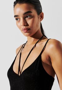 KARL LAGERFELD DNA SHINE SEMI-SHEER HALTER - Maxi dress - black
