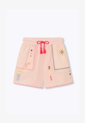 Promod, SHORT RAYÉ BRODÉ - Short - rayé rose