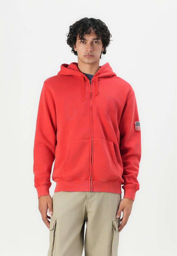 AMERICANA LOGO - Zip-up sweatshirt - tomato