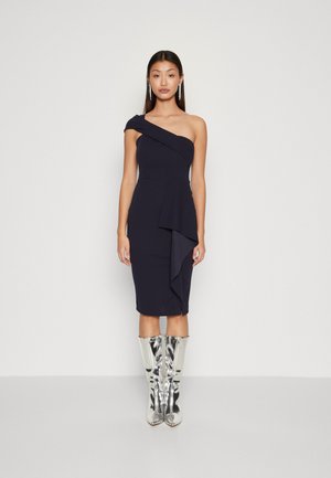 MAXINE RUFFLE MIDI - Žerzejové šaty - navy blue