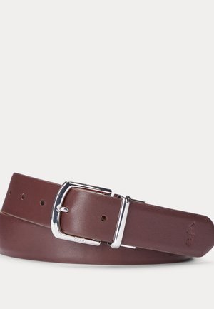 Polo Ralph Lauren REVERSIBLE PEBBLE LEATHER BELT - Belt - cognac/burgundy