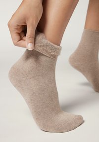 Calzedonia SHORT THERMAL - Strumpor - mandorla