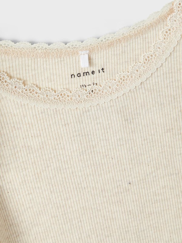 NMFKAB LS NOOS - Long sleeved top - peyote melange2