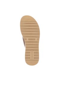 Brown rubber shoe sole with horizontal grooves, brand logo embossed, size marker "37," and overall flat design for grip and durability.