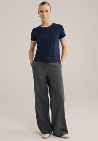 WE Fashion Jednoduché tričko - dark blue