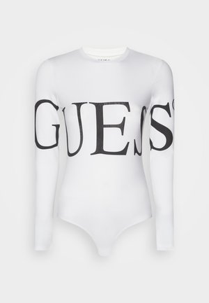 LOGO BODY - Long sleeved top - white/ with black text