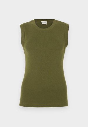 CREW NECK - Top - deep olive