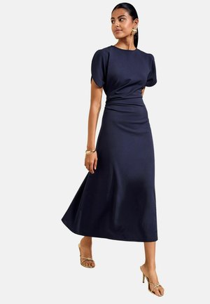 Friends Like These, SPLIT SLEEVE RUCHED MIDI DRESS - Denné šaty - navy