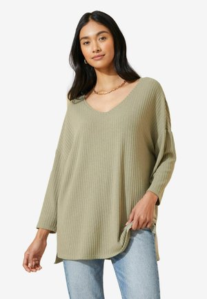 Friends Like These COSY V NECK - Strickpullover - khaki green