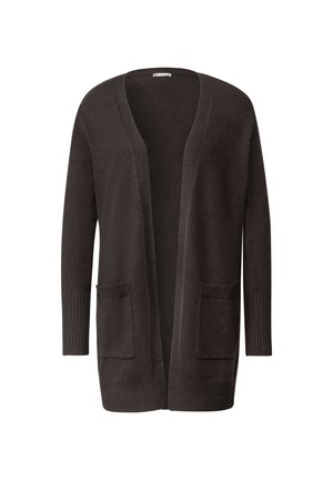 Street One, LANGARM CARDIGAN MIT AUFGESETZTEN TASCHEN - Gilet - black coffee mel