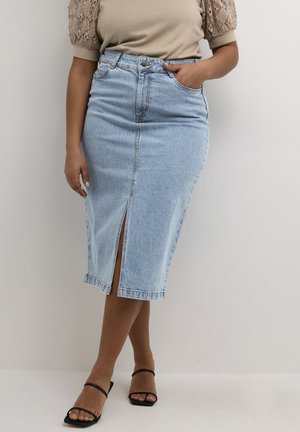 BETH - Puzdrová sukňa - light blue washed denim