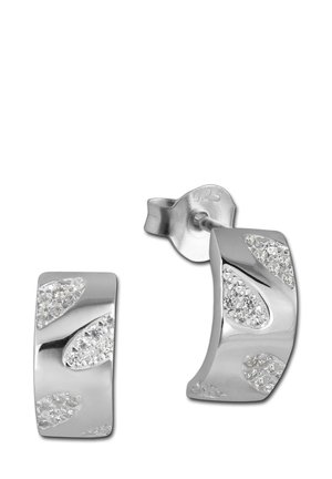BLÄTTER - Boucles d'oreilles - silberfarben/weiß