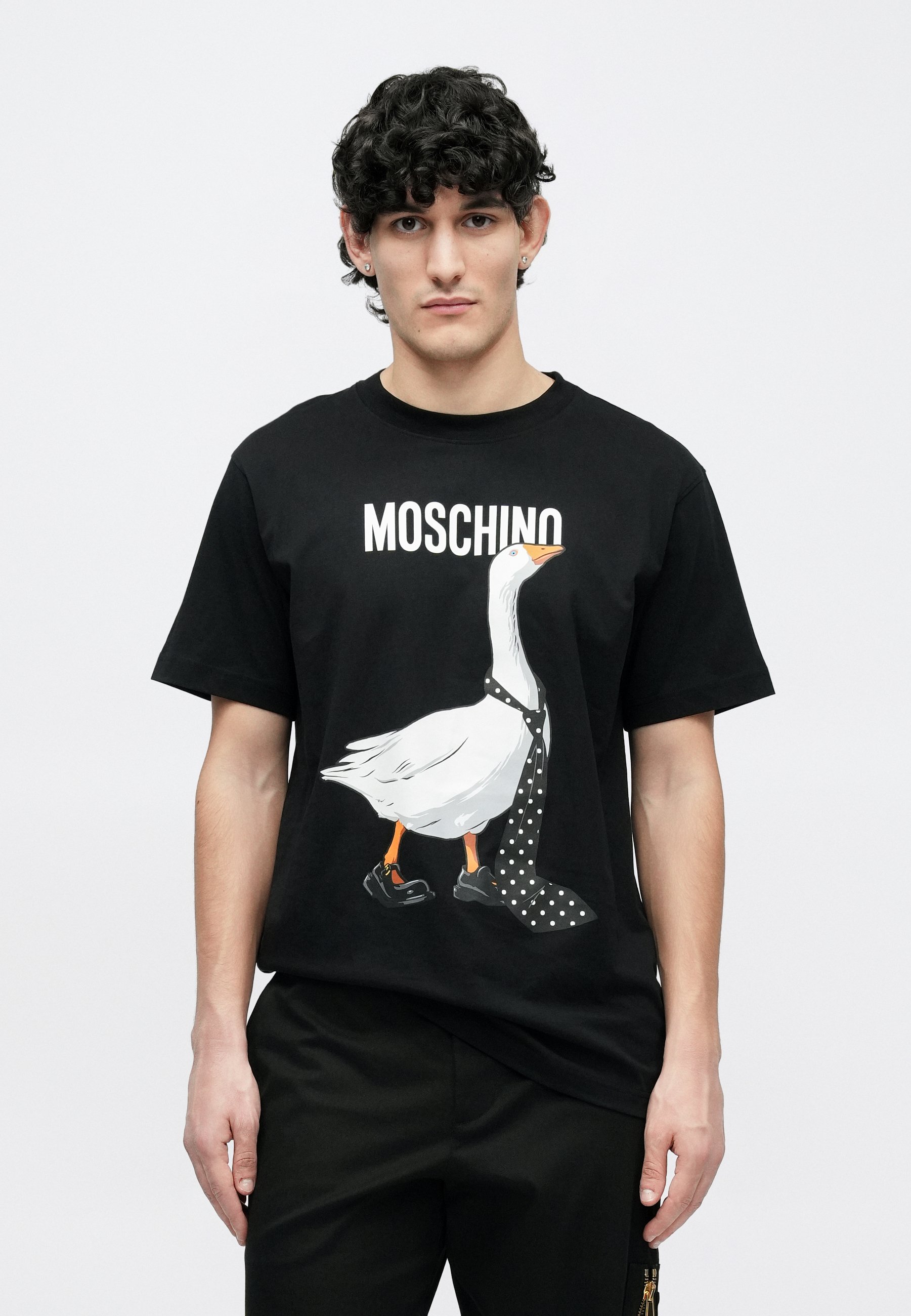 MOSCHINO  Tシャツ MOSCHINO - MOSCHINO ダブル クエスチョンマーク コットン Tシャツ