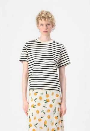 ONLLIVINA STRIPE - Majica kratkih rukava s printom - cloud dancer/black