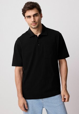Next REGULAR FIT - HEAVYWEIGHT BUTTON NECK - Polo shirt - black