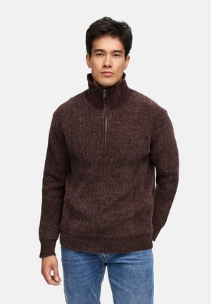 INHUNCH HALF ZIP - Striktrøje - seal brown