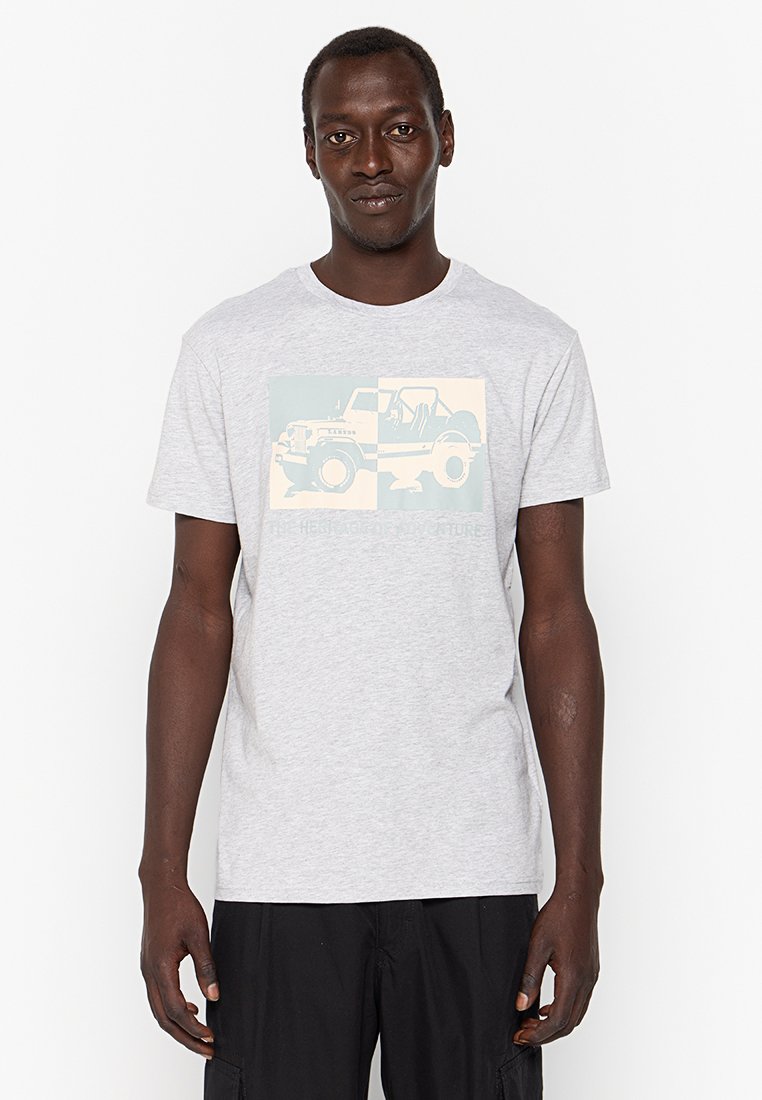 Jeep T-shirt print lichtgrijs