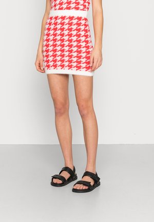 HOUDSTOOTH SKIRT - Minissaia - red