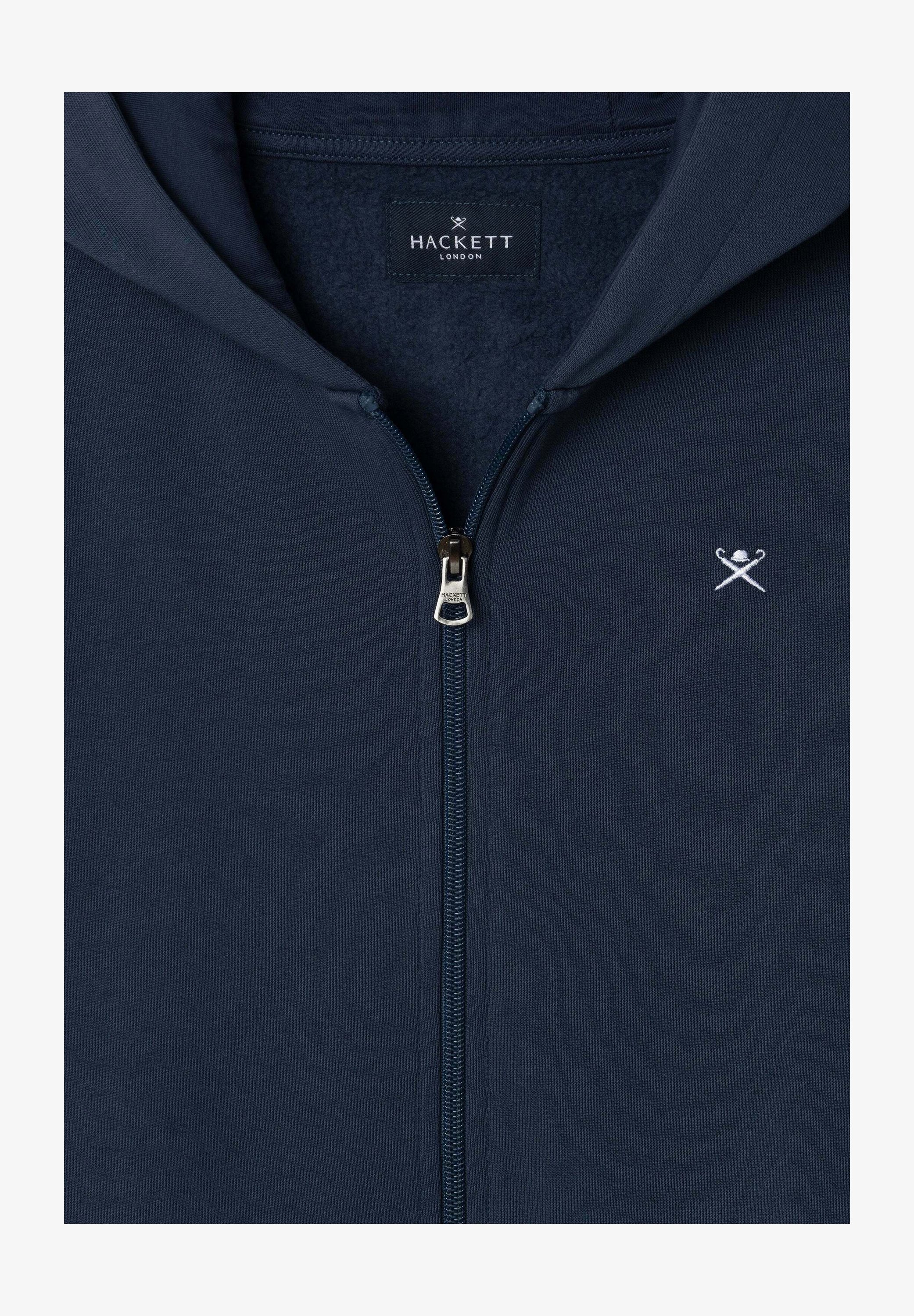 Hackett London Felpa Con Cappuccio Bambini E Ragazzi - Modello Con Zip, Tasca A Marsupio E Scritte A Contrasto, Morbido Cotone