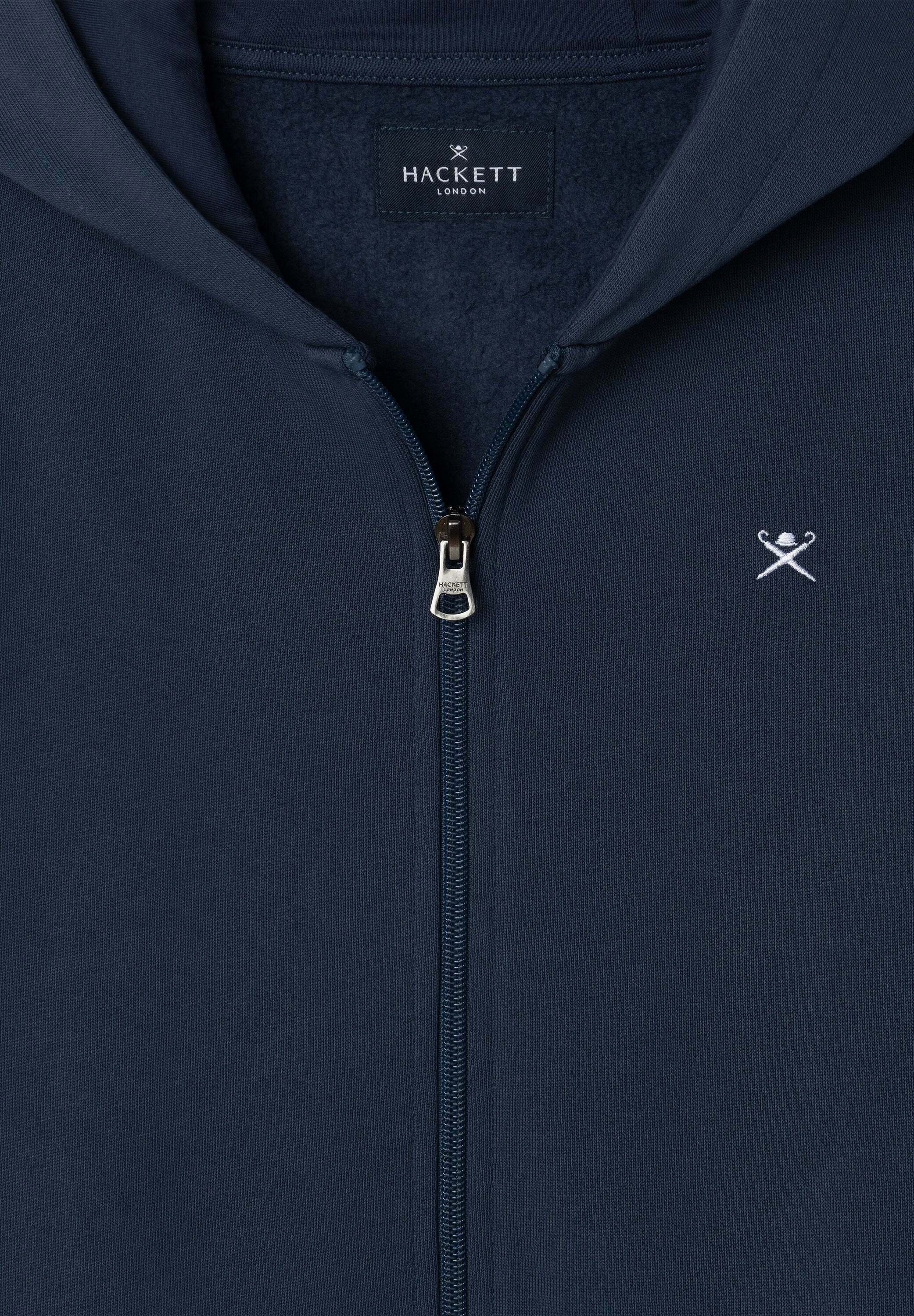 Hackett London Felpa Con Cappuccio Bambini E Ragazzi - Modello Con Zip, Tasca A Marsupio E Scritte A Contrasto, Morbido Cotone