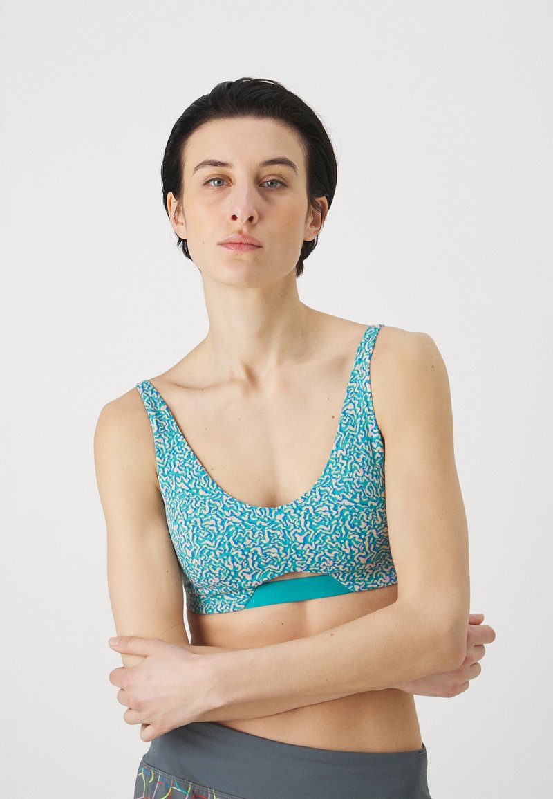 Patagonia MAIPO LOW IMPACT ADJUSTABLE BRA - Sport-BH mit leichter Stützkraft - sea texture/subtidal blue