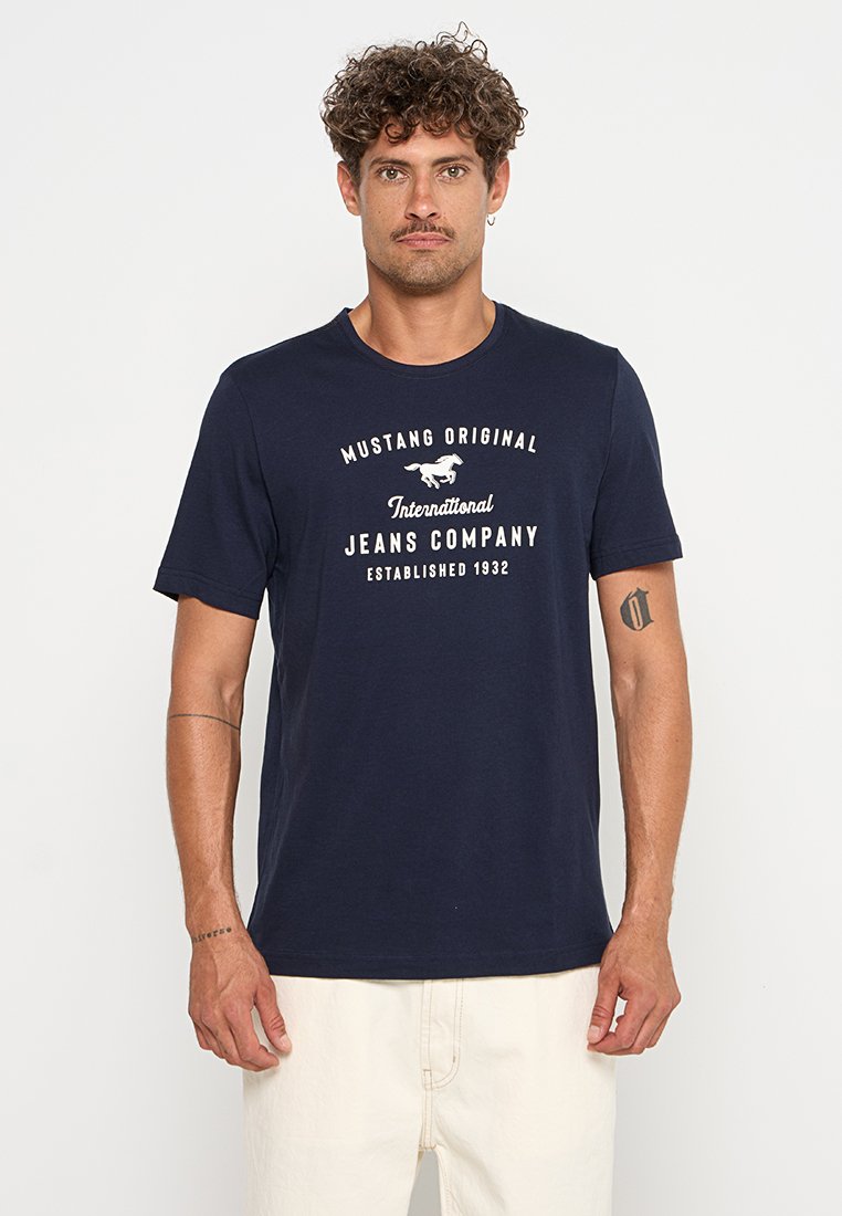 mustang T-shirt print donkerblauw mustang T-shirt print donkerblauw