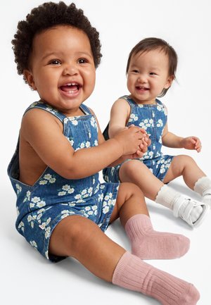 TINYCOTTONS, BLOSSOMS DUNGAREE UNISEX - Salopette - medium wash denim