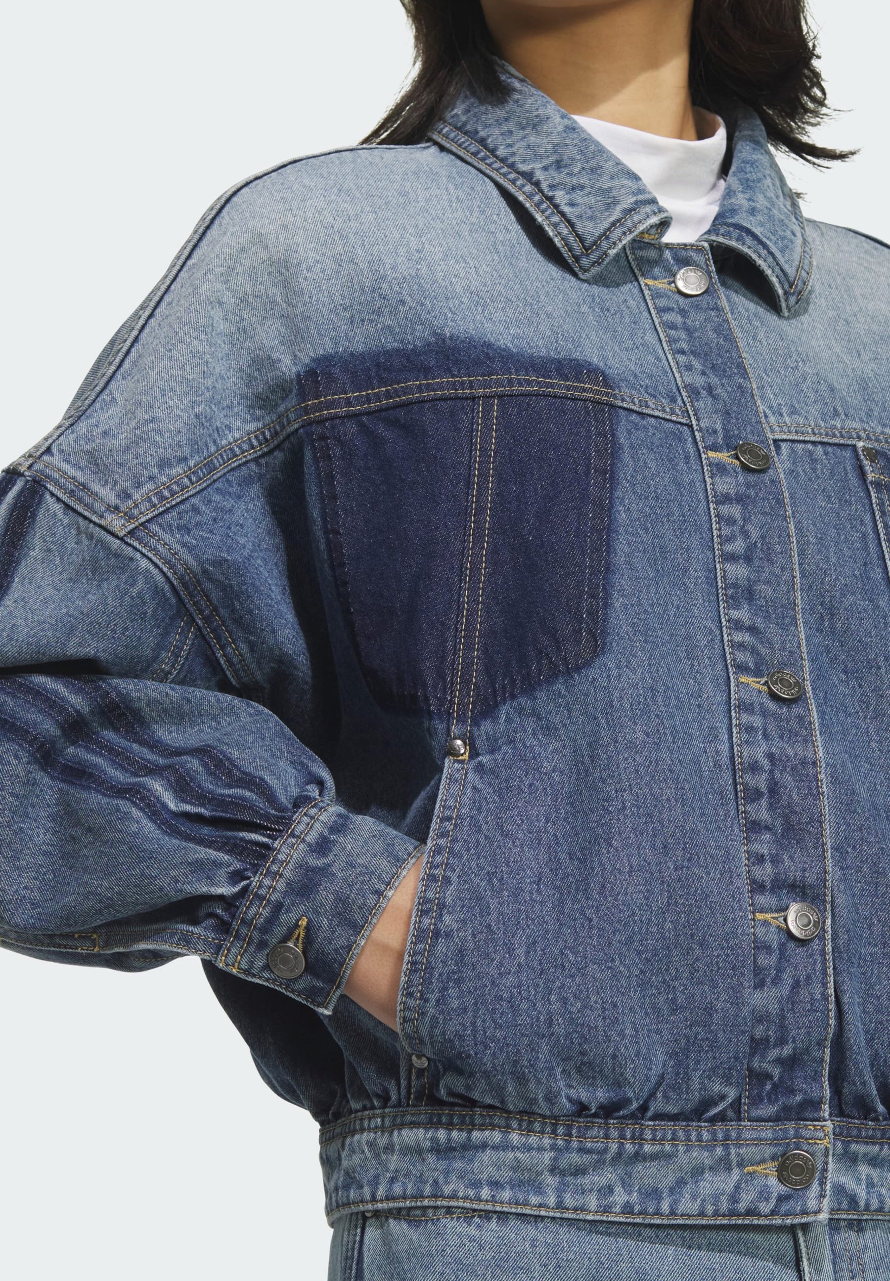 adidas Originals Džinsinis švarkelis - medium blue denim/mėlyna