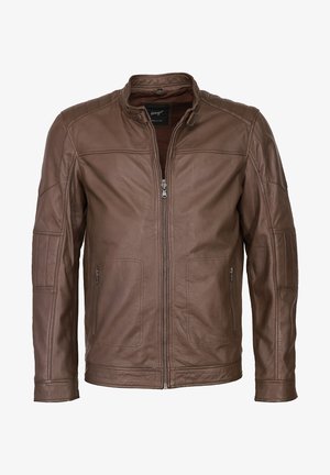 JACK - Leather jacket - brown