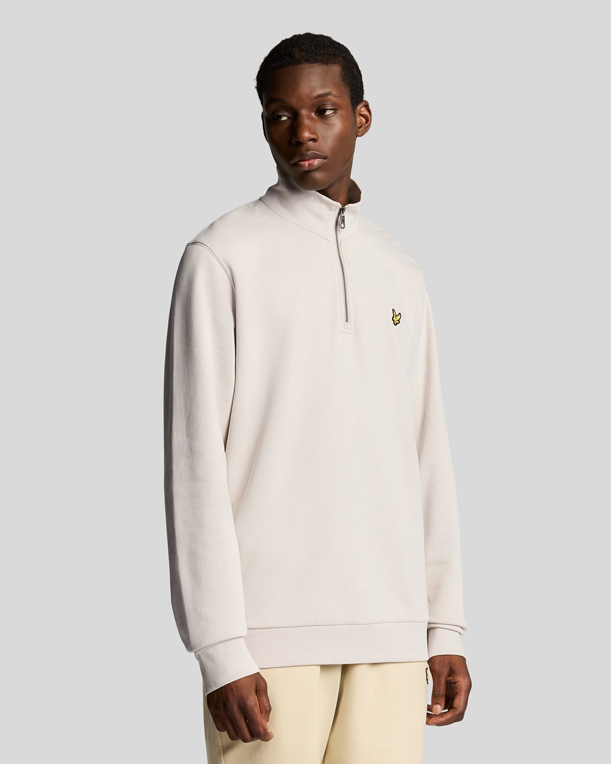 Sweat à Col Quart-de-zip Lyle & Scott - Gris Gunmetal, 100% Coton, Taille Unique Homme - Neuf Avec étiquettes