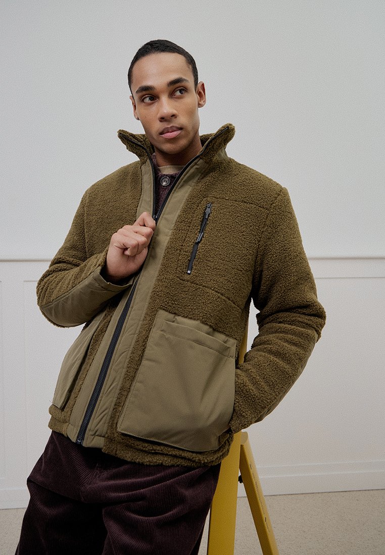 INDICODE JEANS Fleecejas olijfgroen