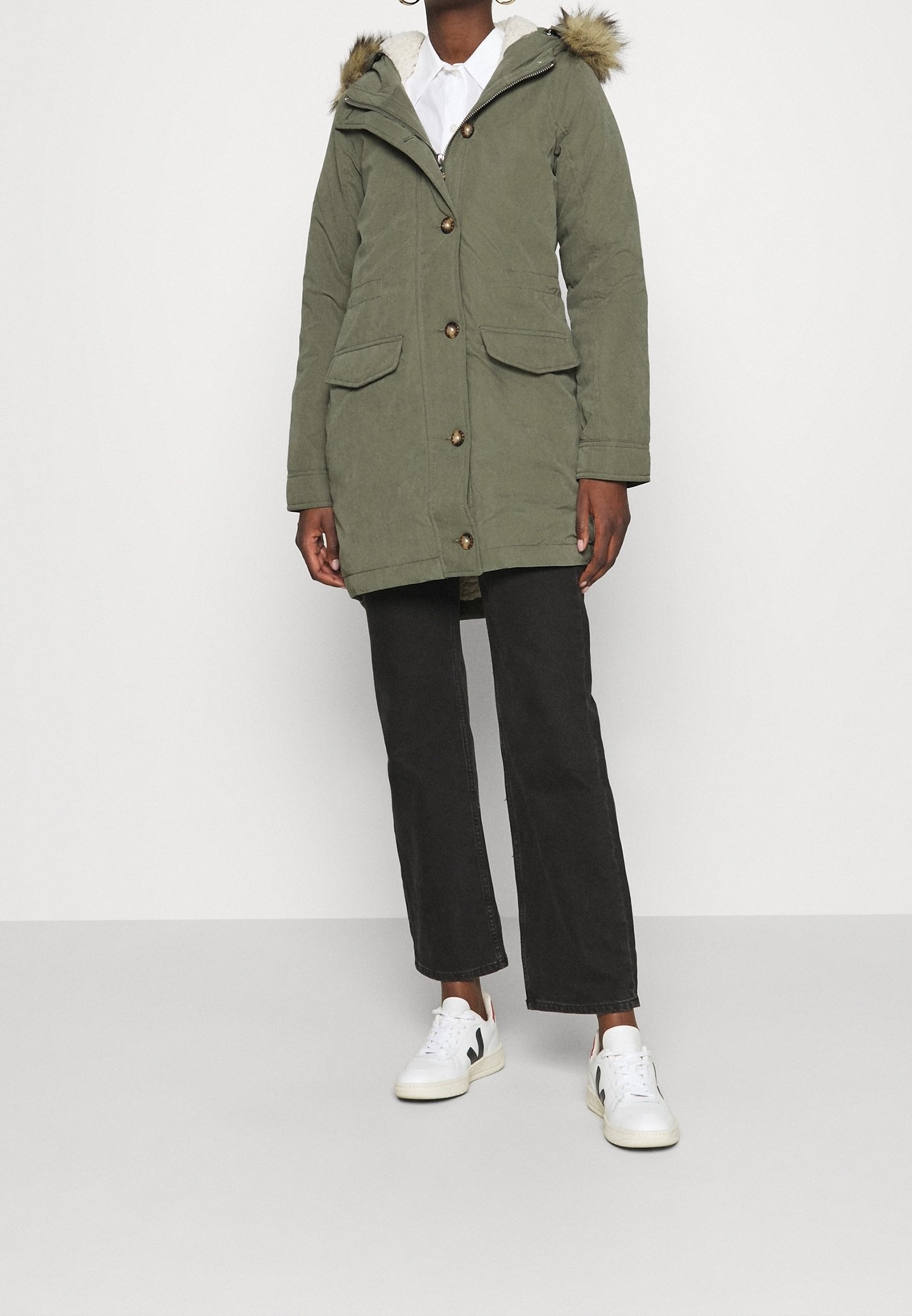 Abercrombie & Fitch Parka - olive - (Pre-owned) - Zalando