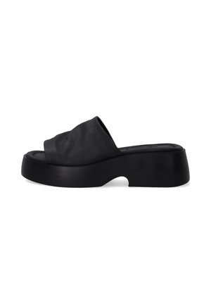 Heeled mules - black