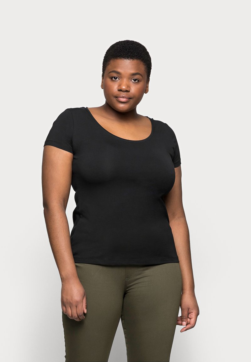 Damen T-Shirts | Anna Field Curvy 3er PACK T-Shirt basic blue/green/black/blau - KI75216 Damen T-Shirts | Anna Field Curvy 3er PACK T-Shirt basic blue/green/black/blau - KI75216