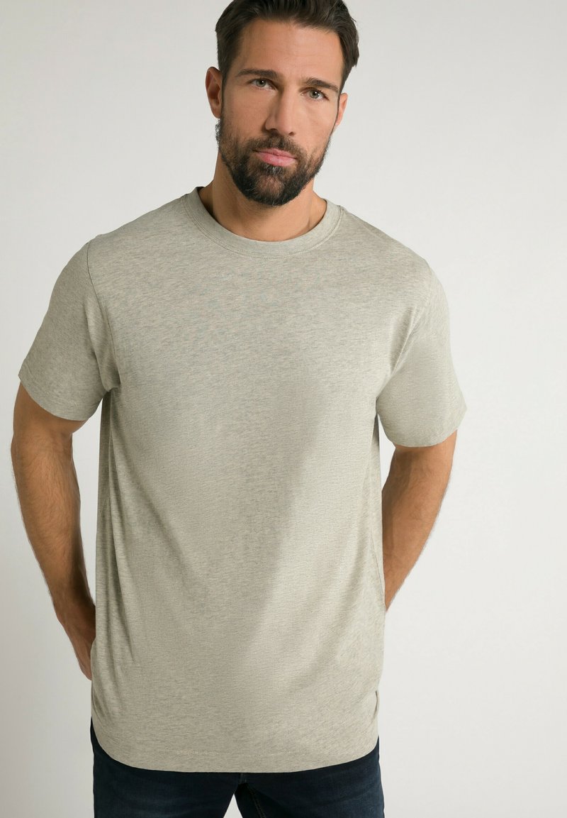 JP1880 MOTIV AUF DER BRUST,RUNDHALSAUSSCHNITT - T-Shirt basic - kieselgrau