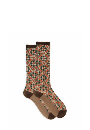 LUNGHE FANTASIA PIASTRELLA - Calzettoni - brown