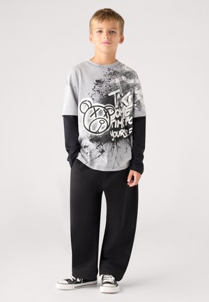 Terranova, T-SHIRT MANICA LUNGA CON STAMPA GRAFFITI - Maglietta a manica lunga - grigio