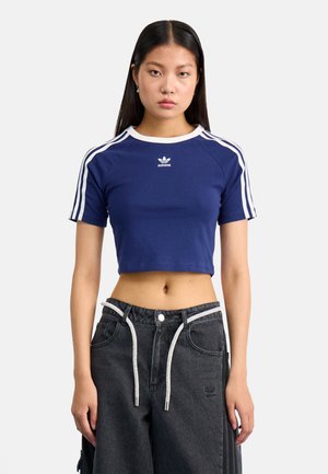 adidas Originals 3 STRIPE BABY TEE - Camiseta estampada - dark blue