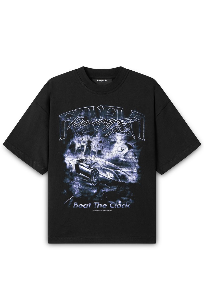 FAVELA T-shirt print zwart