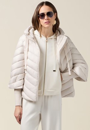 CON CAPPUCCIO E POLSINI - Chaqueta de invierno - bianco