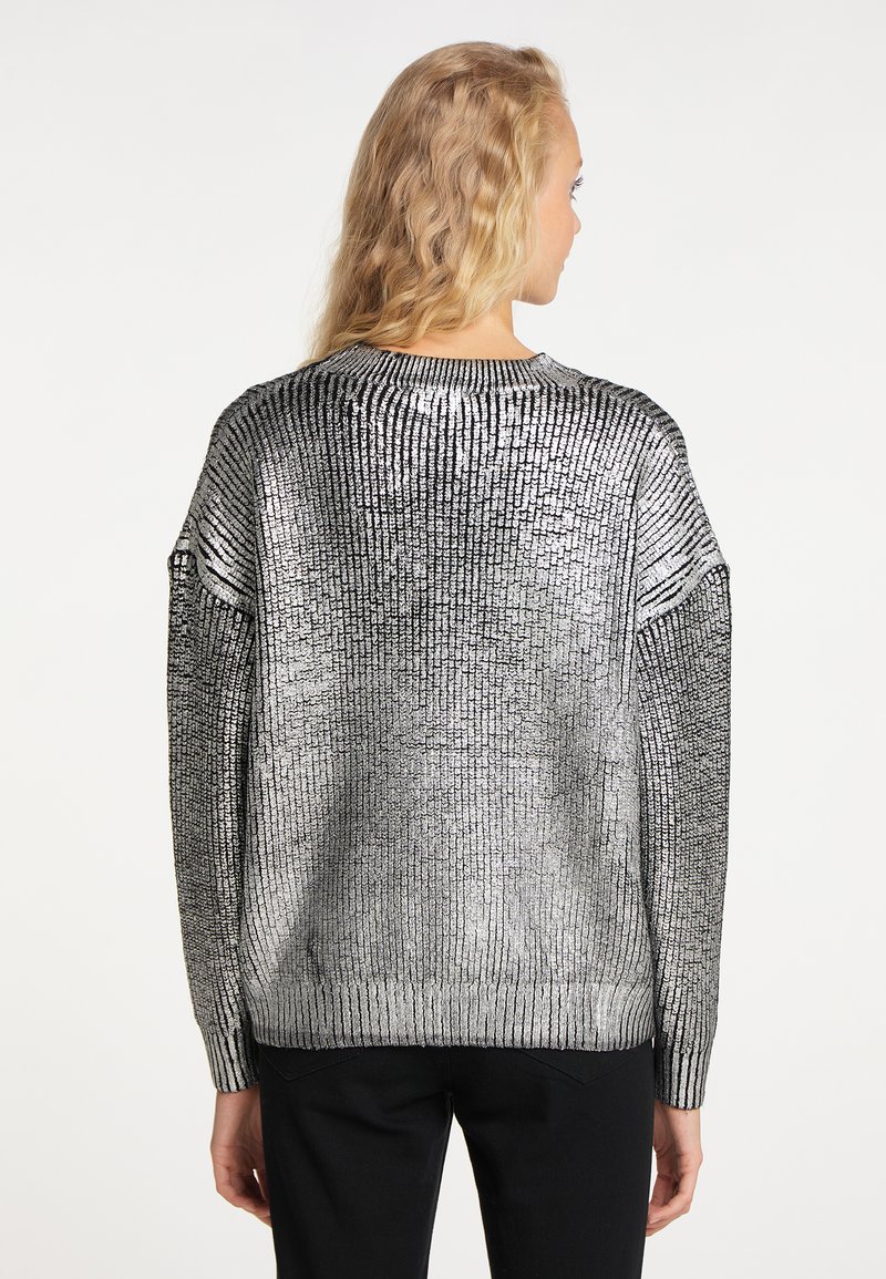 Damen Strickjacken | myMo ROCKS MYMO ROCKS NOLIE Strickpullover silber schwarz/silberfarben - GU19346 Damen Strickjacken | myMo ROCKS MYMO ROCKS NOLIE Strickpullover silber schwarz/silberfarben - GU19346