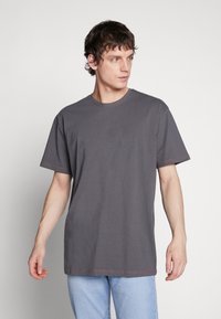 Urban Classics HEAVY OVERSIZED CONTRAST STITCH TEE - Tričko s potlačou - darkshadow/brick