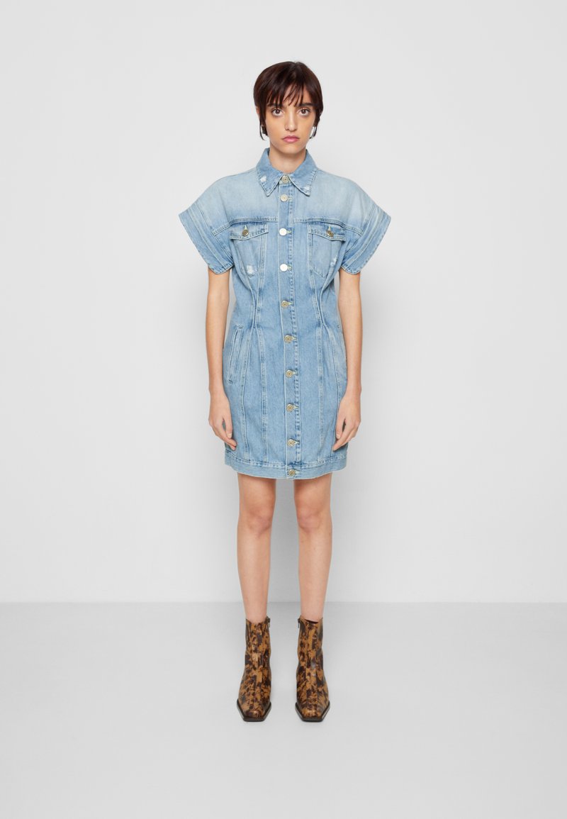 Damen Kleider | Dondup ABITO Jeanskleid chiaro rammendato/blue denim - OK28392 Damen Kleider | Dondup ABITO Jeanskleid chiaro rammendato/blue denim - OK28392