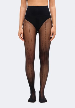 Swedish Stockings, VIVECA STRIPE TIGHTS - Чорапогащи - black