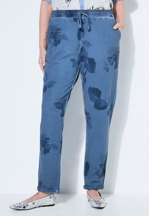 MIAMODA BLUMENMUSTER - Pantalon de survêtement - blue denim
